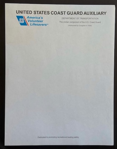 USCG Auxiliary Stationary / America’s Volunteer Lifesavers